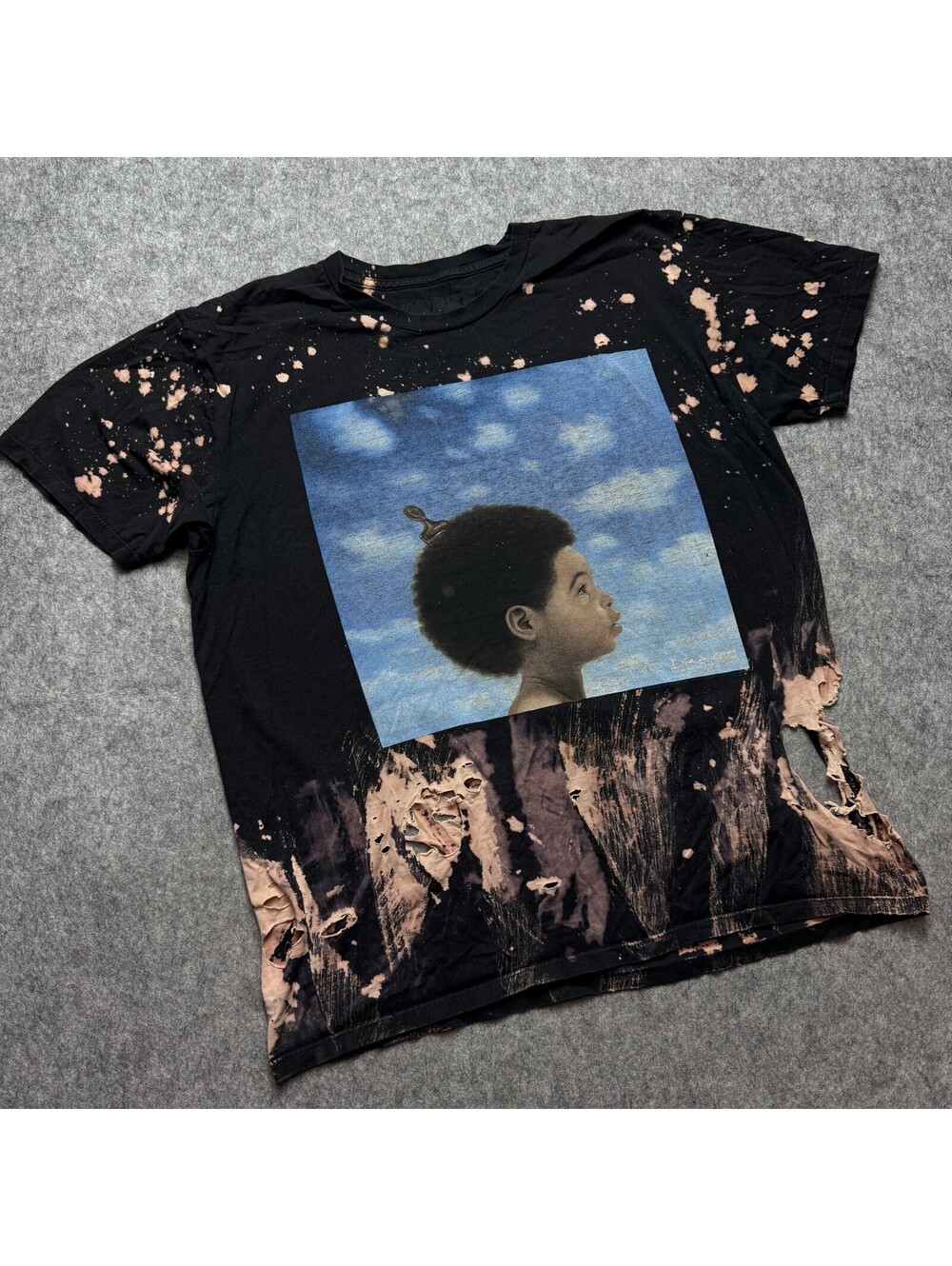 Drake Nothing Was the Same Official Tour Mens L Black Distressed Bleached Tee